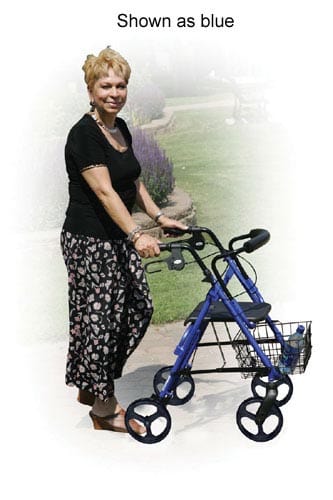 Complete Medical Mobility Products D-Lite Rollator Aluminum Blue With Loop Brakes T/F