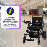 Fold And Travel Auto Fold Remote Control Lightweight Portable Electric Power Wheelchair - Gold Frame