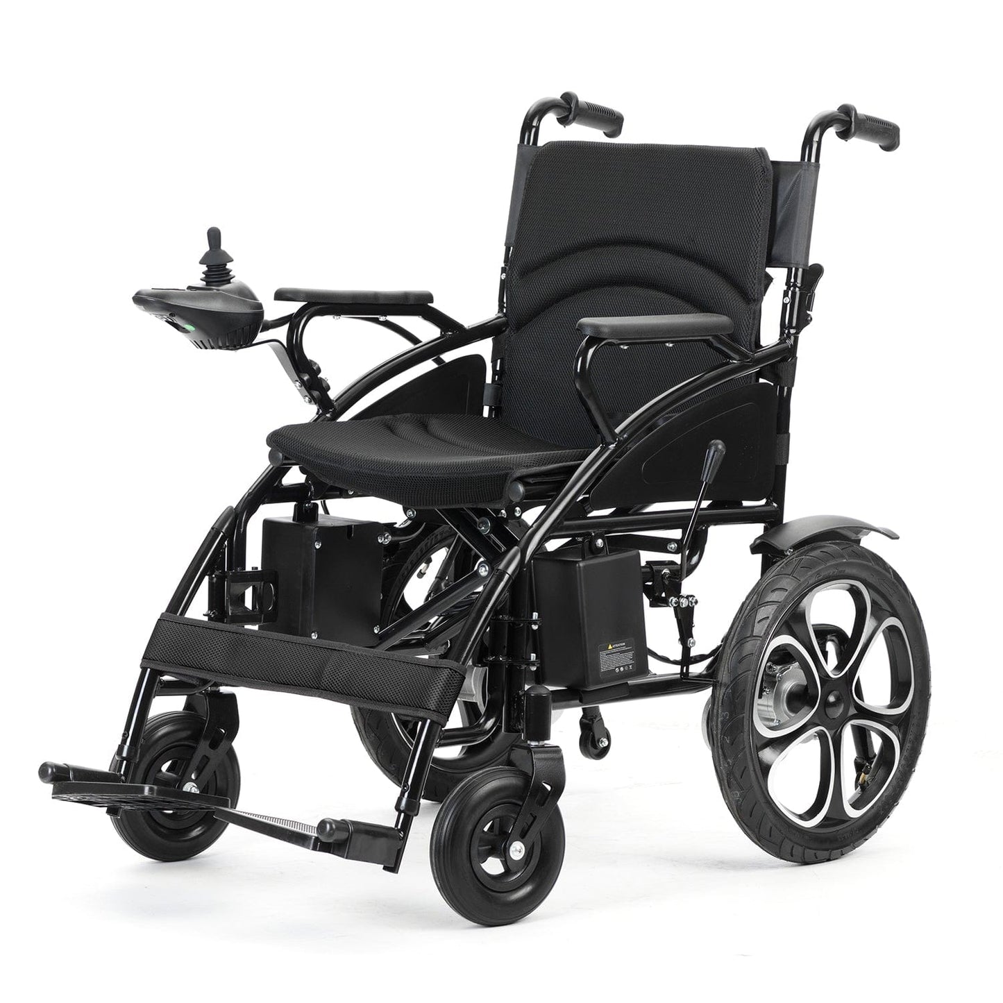 Fold and Travel Electric Wheelchair Black Electric Wheelchair with Lithium Battery, Electric Power Wheelchair Auto and Manual Mode