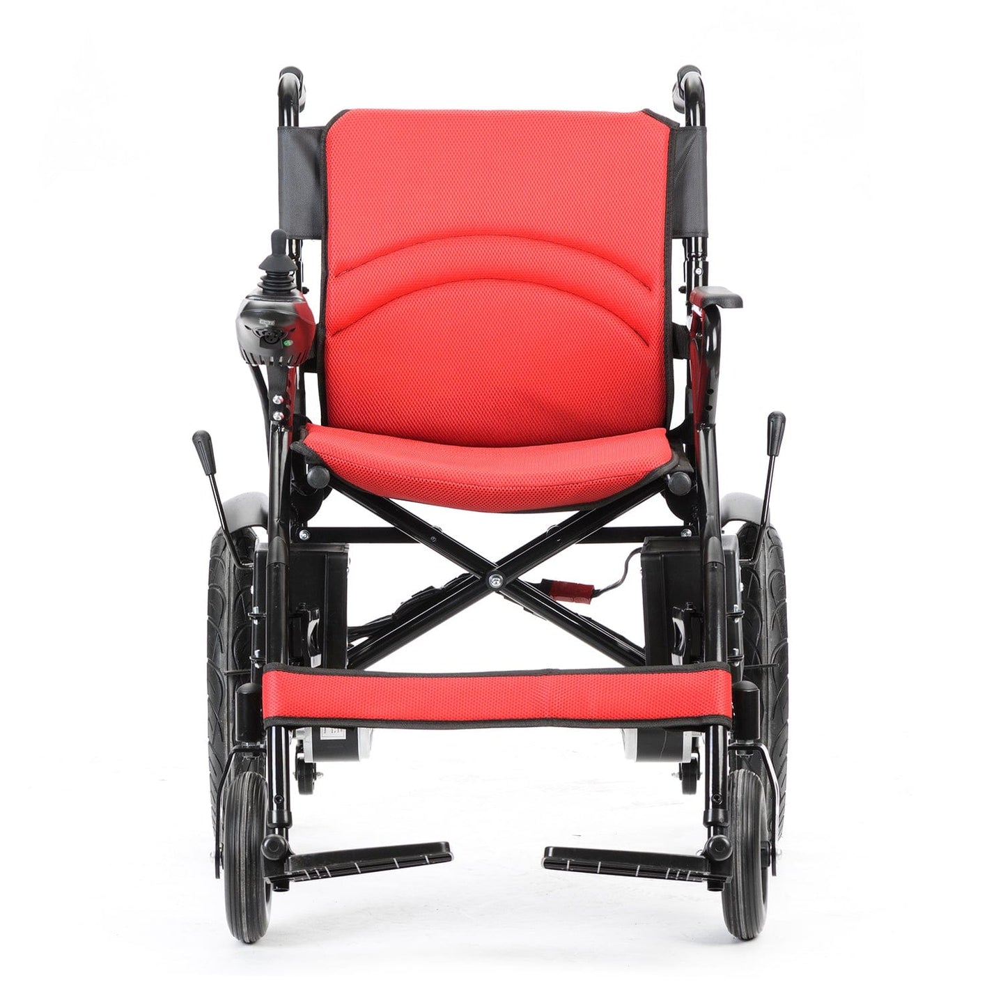 Fold and Travel Mobility & Accessibility Lightweight Foldable Electric Wheelchair with Lithium Battery Power Chair - Red