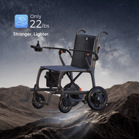 Fold & Travel Mobility Wheelchair Gray Ultra Lightweight Carbon Fiber Electric Wheelchair | Q5