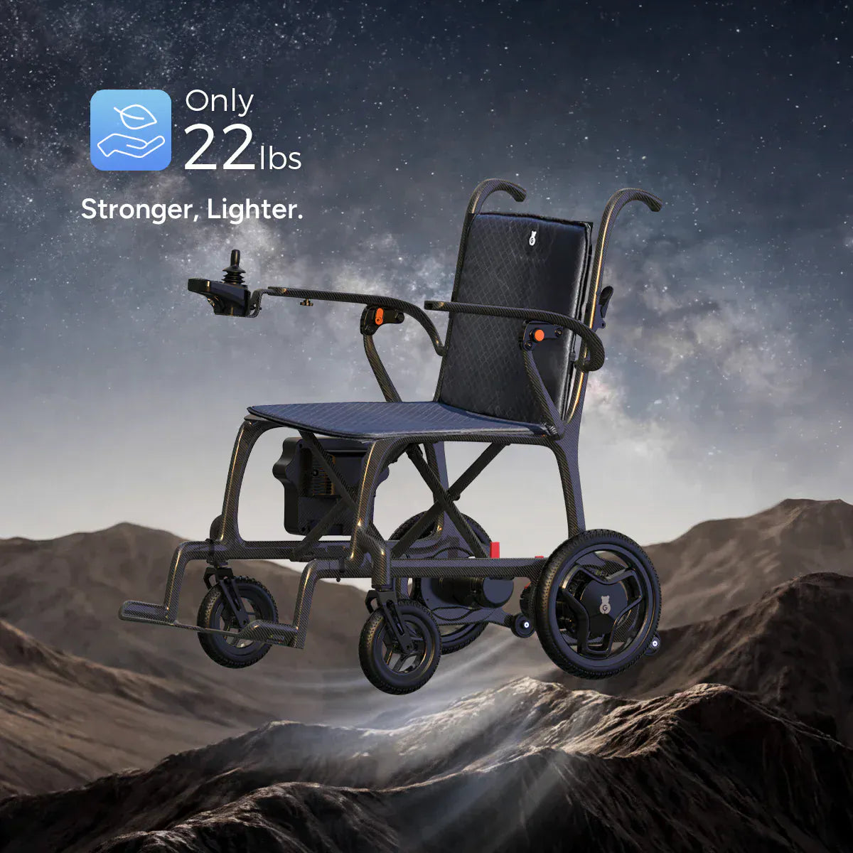 Fold & Travel Mobility Gray Paiseec Carbon Fiber Electric Wheelchair Q5