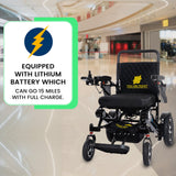 Silla de ruedas eléctrica plegable, ligera y de primera calidad, con marco negro y asiento negro, scooter de movilidad con motor, silla de ruedas automatizada para adultos y personas mayores 