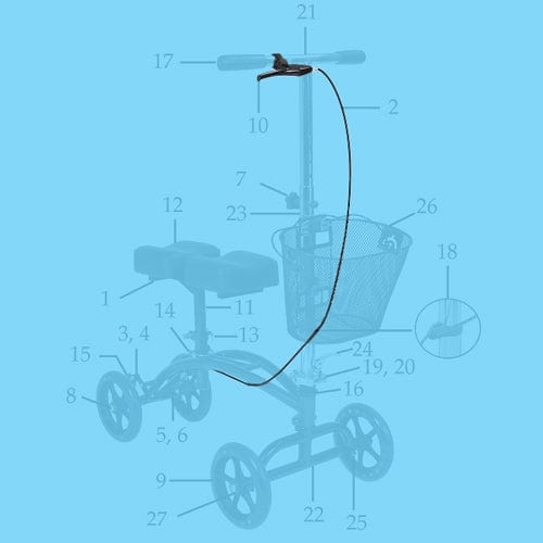 Complete Medical Mobility Products Hand brake w/ Cable for Drive item# 796