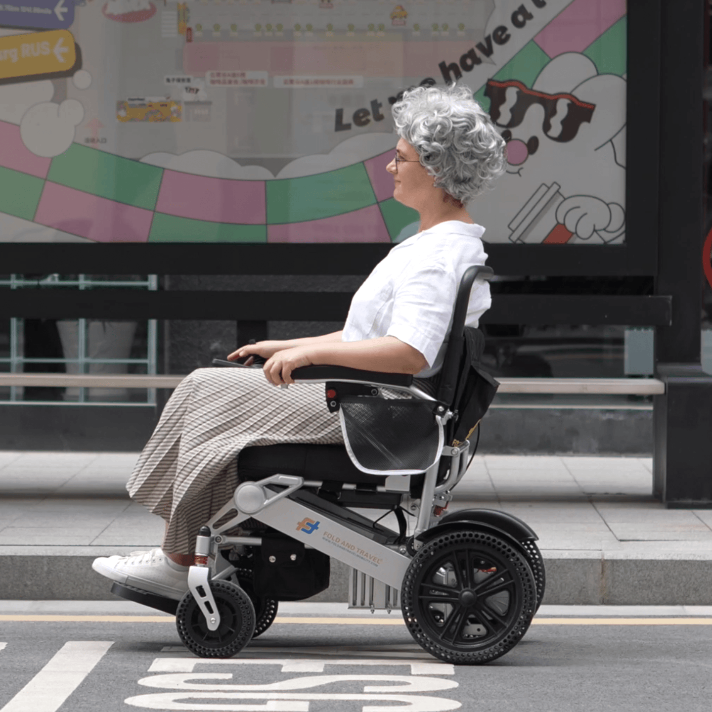 Fold and Travel Electric Wheelchair Fold And Travel Auto Fold Remote Control Lightweight Portable Electric Power Wheelchair - Black Frame