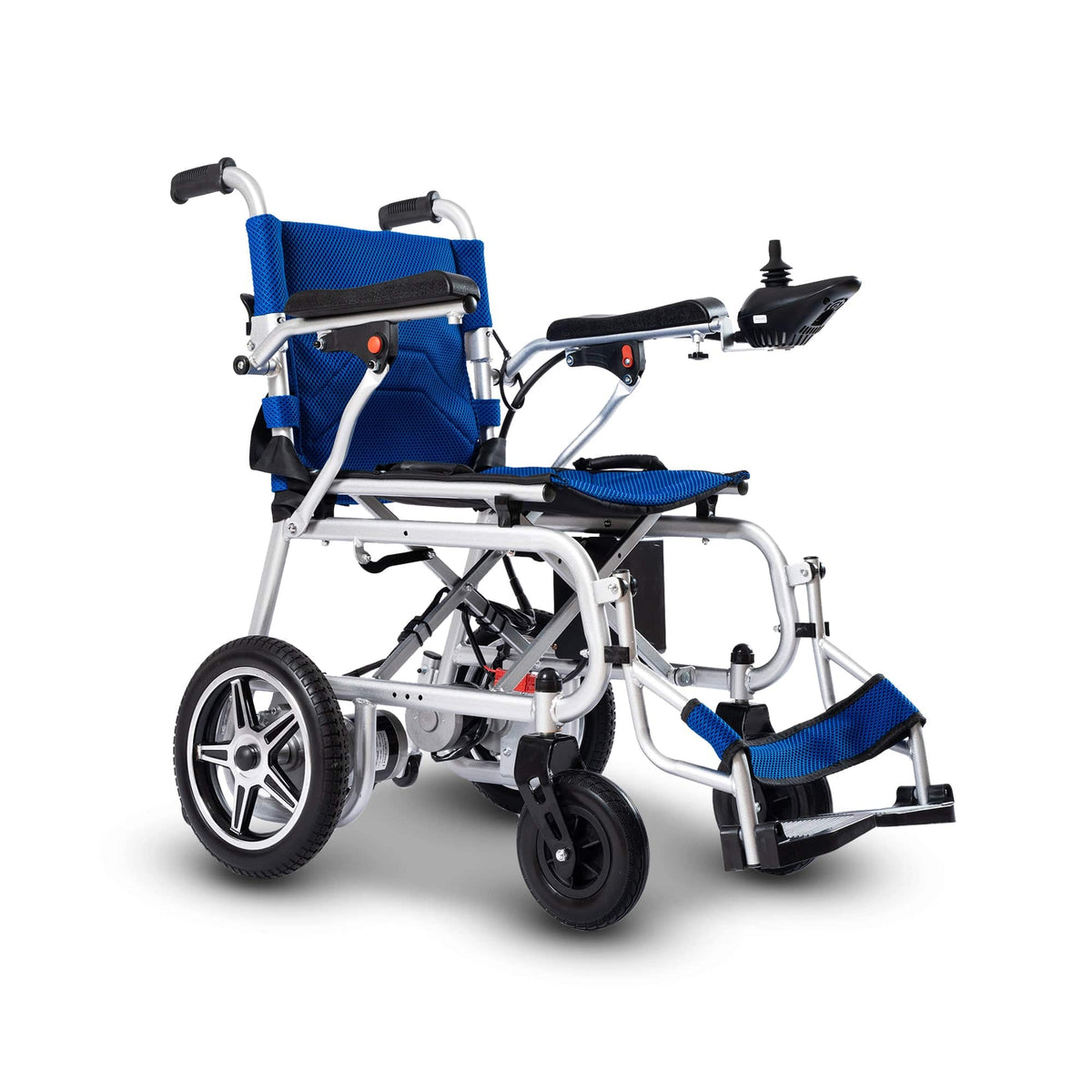Fold & Travel Mobility WHEELCHAIR ARTEMIS PRO (Blue)-Lightweight Foldable Electric Wheelchair 500W - 12 miles