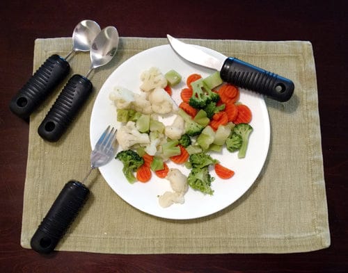 Complete Medical Aids to Daily Living Make Eating Easier Big Grip Utensil Set, Blue Jay Brand