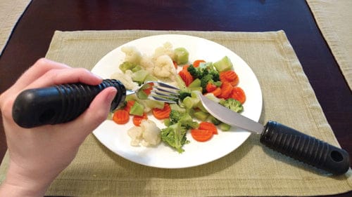 Complete Medical Aids to Daily Living Make Eating Easier Big Grip Utensil Set, Blue Jay Brand