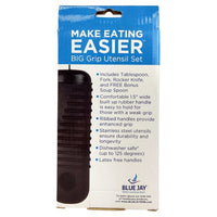 Complete Medical Aids to Daily Living Make Eating Easier Big Grip Utensil Set, Blue Jay Brand