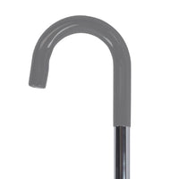 Complete Medical Mobility Products Cane, Round Handle, Blue Jay Silver with Vinyl Comfort Grip