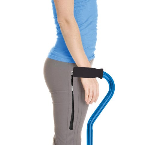 Complete Medical Mobility Products Cane, Offset, Blue Jay Blue with Foam Handle
