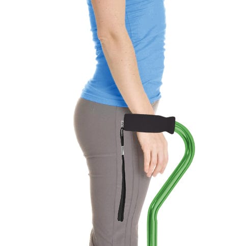 Complete Medical Mobility Products Cane, Offset, Blue Jay Green with Foam Handle