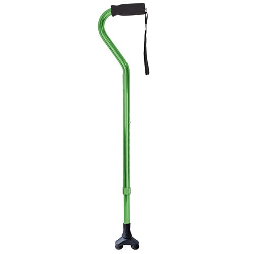 Complete Medical Mobility Products Cane, Offset, Blue Jay Green with Foam Handle