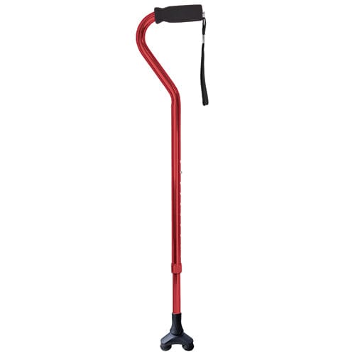 Complete Medical Mobility Products Cane, Offset, Blue Jay Red with Foam Handle