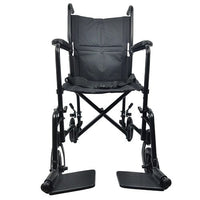 Complete Medical Wheelchairs & Accessories ROLL WITH ME 19" Aluminum Transport Wheelchair, Red