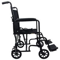 Complete Medical Wheelchairs & Accessories ROLL WITH ME 19" Aluminum Transport Wheelchair, Black