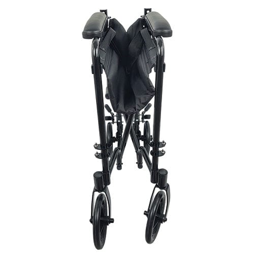 Complete Medical Wheelchairs & Accessories ROLL WITH ME 19" Aluminum Transport Wheelchair, Black