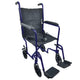 Complete Medical Wheelchairs & Accessories ROLL WITH ME 19" Aluminum Transport Wheelchair, Blue