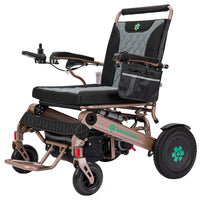 Fold and Travel Electric Wheelchair Gold Heavy Duty Electric Wheelchair 22" Wide Seat Foldable Power Wheelchair 500 lbs Weight Capacity