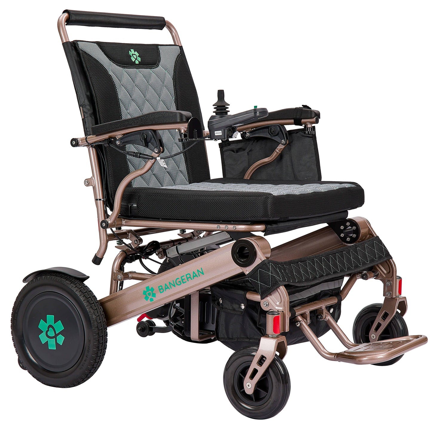 Fold and Travel Electric Wheelchair Heavy Duty Electric Wheelchair 22" Wide Seat Foldable Power Wheelchair 500 lbs Weight Capacity