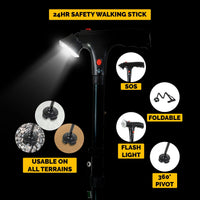 Fold & Travel Mobility Assisted Living Devices Walking Cane