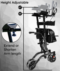 Bangeran Rollators & Walkers BreezeStride Folding Upright Rollator Walker Durable Foldable Up Right Rolling Walker with Seat
