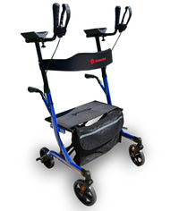 Bangeran Rollators & Walkers Black BreezeStride Folding Upright Rollator Walker Durable Foldable Up Right Rolling Walker with Seat