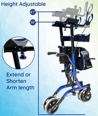 Bangeran Rollators & Walkers BreezeStride Folding Upright Rollator Walker Durable Foldable Up Right Rolling Walker with Seat