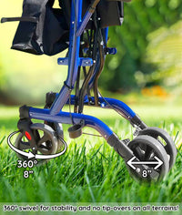 Bangeran Rollators & Walkers BreezeStride Folding Upright Rollator Walker Durable Foldable Up Right Rolling Walker with Seat