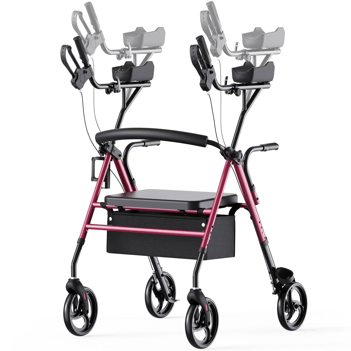Fold & Travel Mobility accessibility equipment Dual-Use Upright Rollator Walker with Seat C1334A