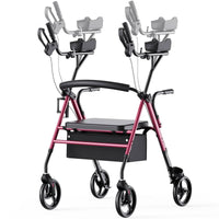 Fold & Travel Mobility accessibility equipment Dual-Use Upright Rollator Walker with Seat C1334A