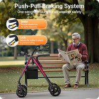 Fold & Travel Mobility accessibility equipment Dual-Use Upright Rollator Walker with Seat C1334A