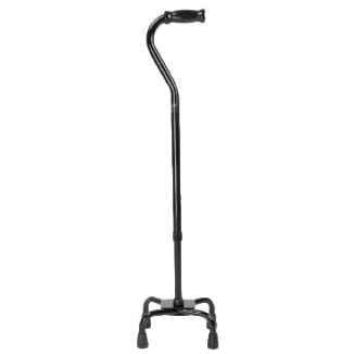 Complete Medical Mobility Products Quad Cane, Small Base, Black 300 LB Weight Capacity