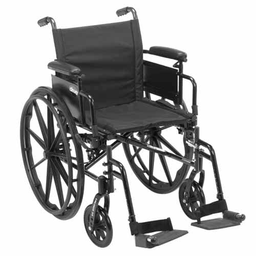 Complete Medical Wheelchairs & Accessories Cruiser X4 W/C 16" w/ELR & Ht Adj Flip-Back Full Arms