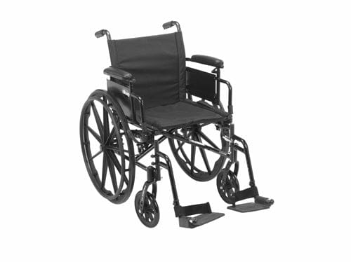 Complete Medical Wheelchairs & Accessories Cruiser X4 W/C 18" w/ELR & Ht Adj Flip-Back Full Arms