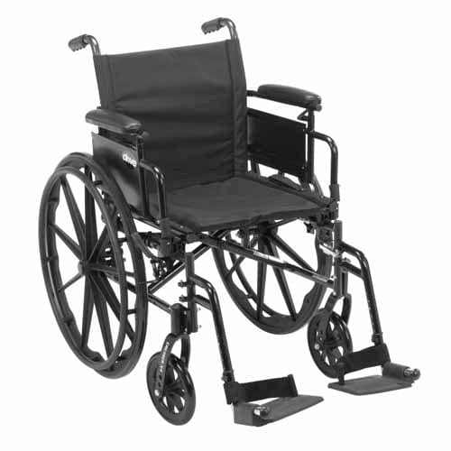 Complete Medical Wheelchairs & Accessories Cruiser X4 Wheelchair 18" w/SF & Ht Adj Flip-Back Full Arms