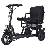 Fold & Travel Mobility WHEELCHAIR COUGAR (Black) Folding Electric Mobility Scooter 3 Wheel Lightweight Portable Power Travel Scooters