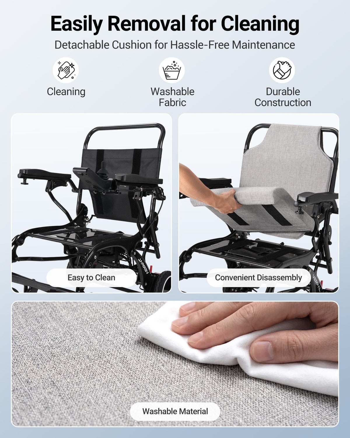 Fold & Travel Mobility accessibility equipment Wireless Charging and LCD Display Electric Wheelchair DC01