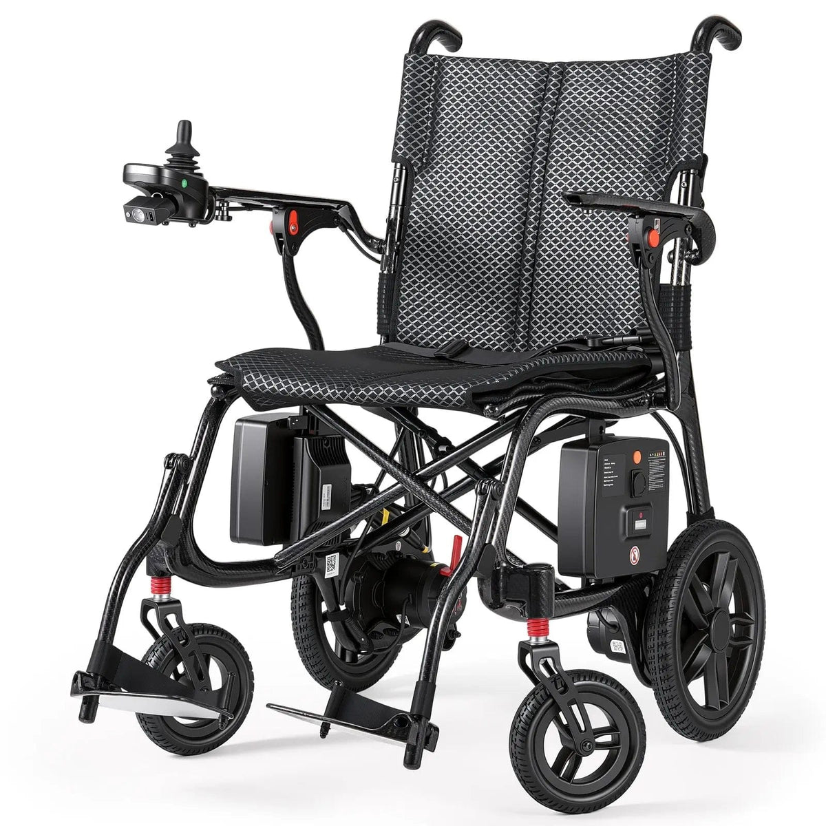 Fold & Travel Mobility accessibility equipment Ultra Lightweight Carbon Fiber Electric Wheelchair with Caregiver Remote Control