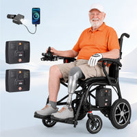 Fold & Travel Mobility accessibility equipment Ultra Lightweight Carbon Fiber Electric Wheelchair with Caregiver Remote Control