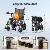 Fold & Travel Mobility accessibility equipment Ultra Lightweight Carbon Fiber Electric Wheelchair with Caregiver Remote Control