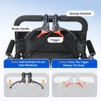 Fold & Travel Mobility accessibility equipment Ultra Lightweight Transport Wheelchair for Adults with Telescopic Handle DH01413