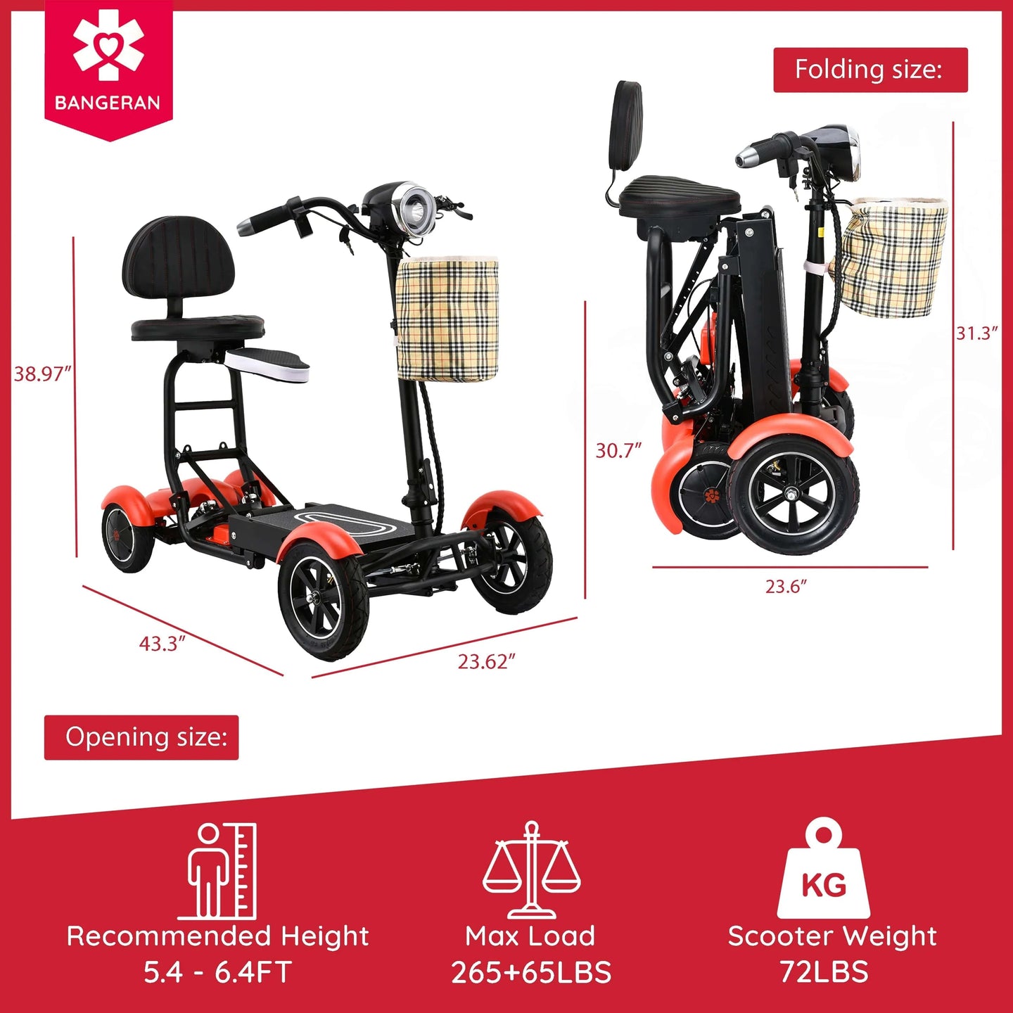 Fold & Travel Mobility Mobility Scooter Mobility Scooter Cruiser City Hopper 3 Wheel 4 Wheels Scooter