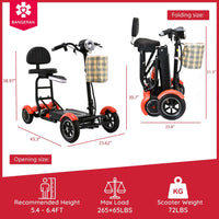Fold & Travel Mobility Mobility Scooter Mobility Scooter Cruiser City Hopper 3 Wheel 4 Wheels Scooter