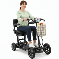 Fold & Travel Mobility Mobility Scooter 4 Wheel Collapsible Portable Electric Powered Wheelchair - Black color
