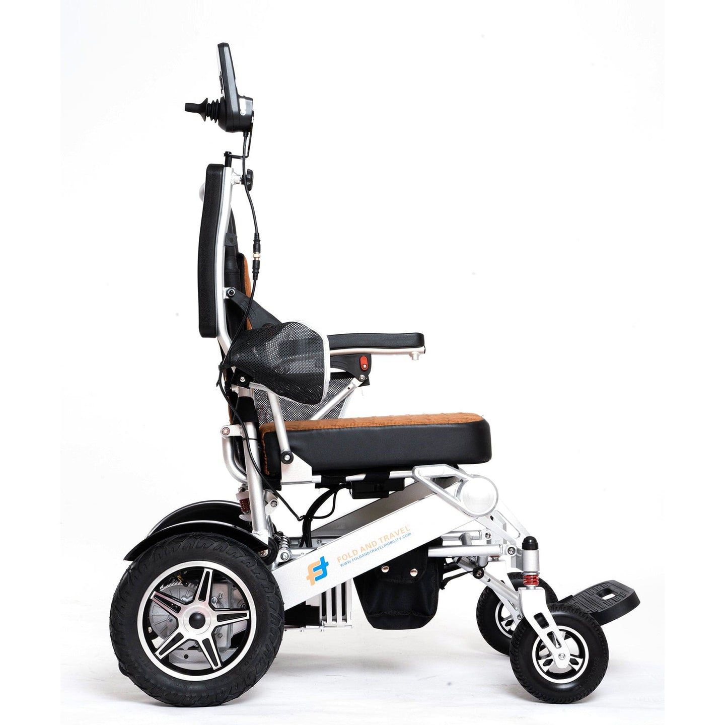 Fold and Travel Electric Wheelchair Remote Control Electric Wheelchair Mobility Power Wheelchair with Lithium Battery