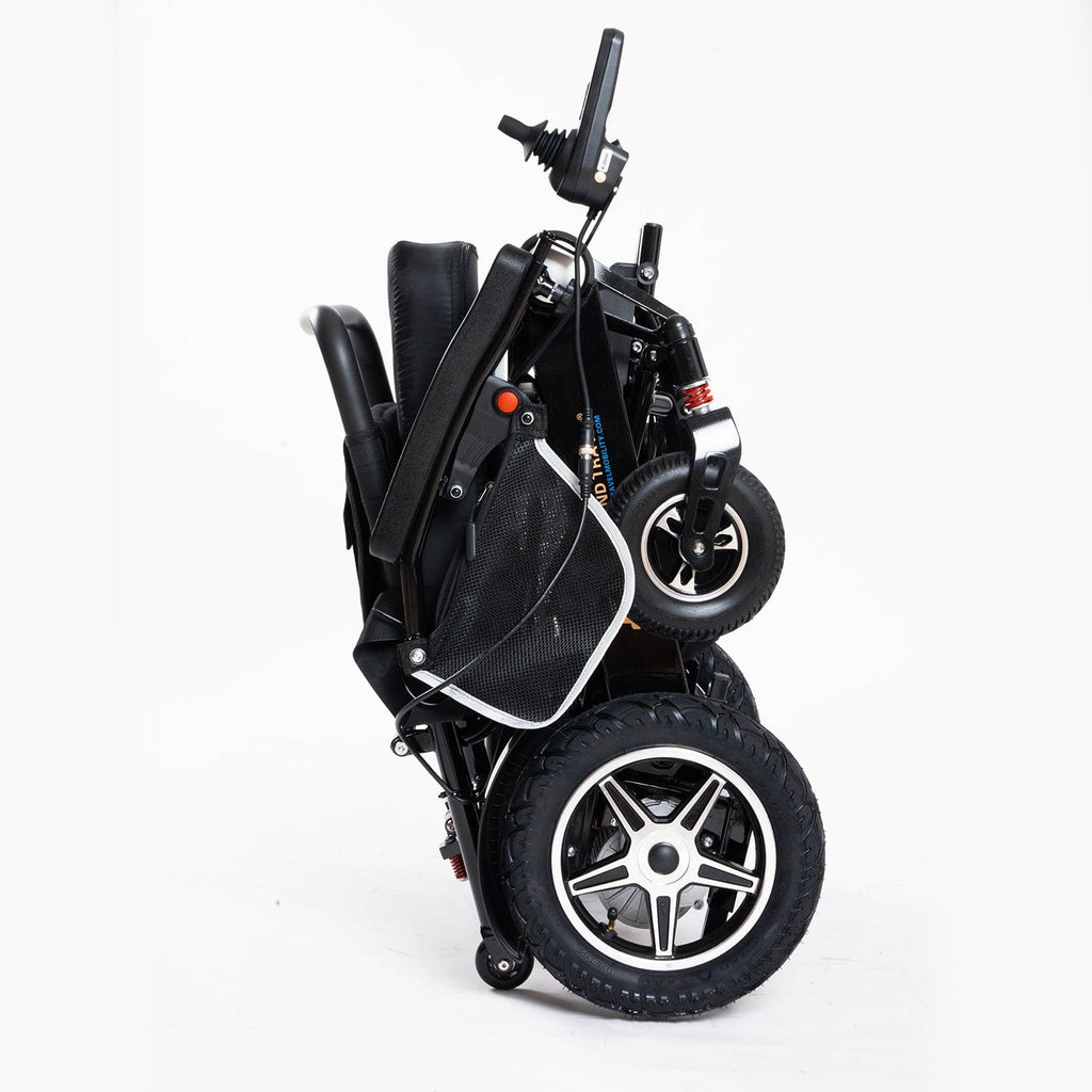 Heavy Duty Electric Wheelchair 22" Wide Seat Foldable Power Wheelchair