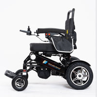 Fold and Travel Electric Wheelchair Heavy Duty Electric Wheelchair 22" Wide Seat Foldable Power Wheelchair - BLACK