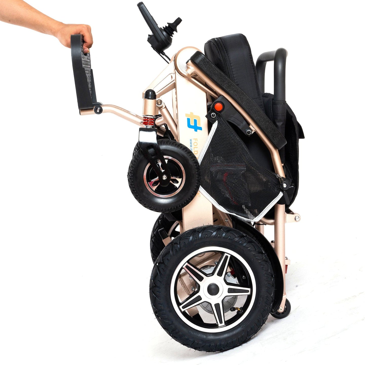 foldandtravel Electric Wheelchair Remote Control Lightweight Foldable Wide Seat Power Wheelchair Electric Wheelchair