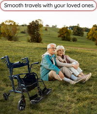 Bangeran Rollators & Walkers Day Walker Folding Rollator Walker Manual Wheelchair 3 in 1 Durable Foldable Rolling Walker with Seat